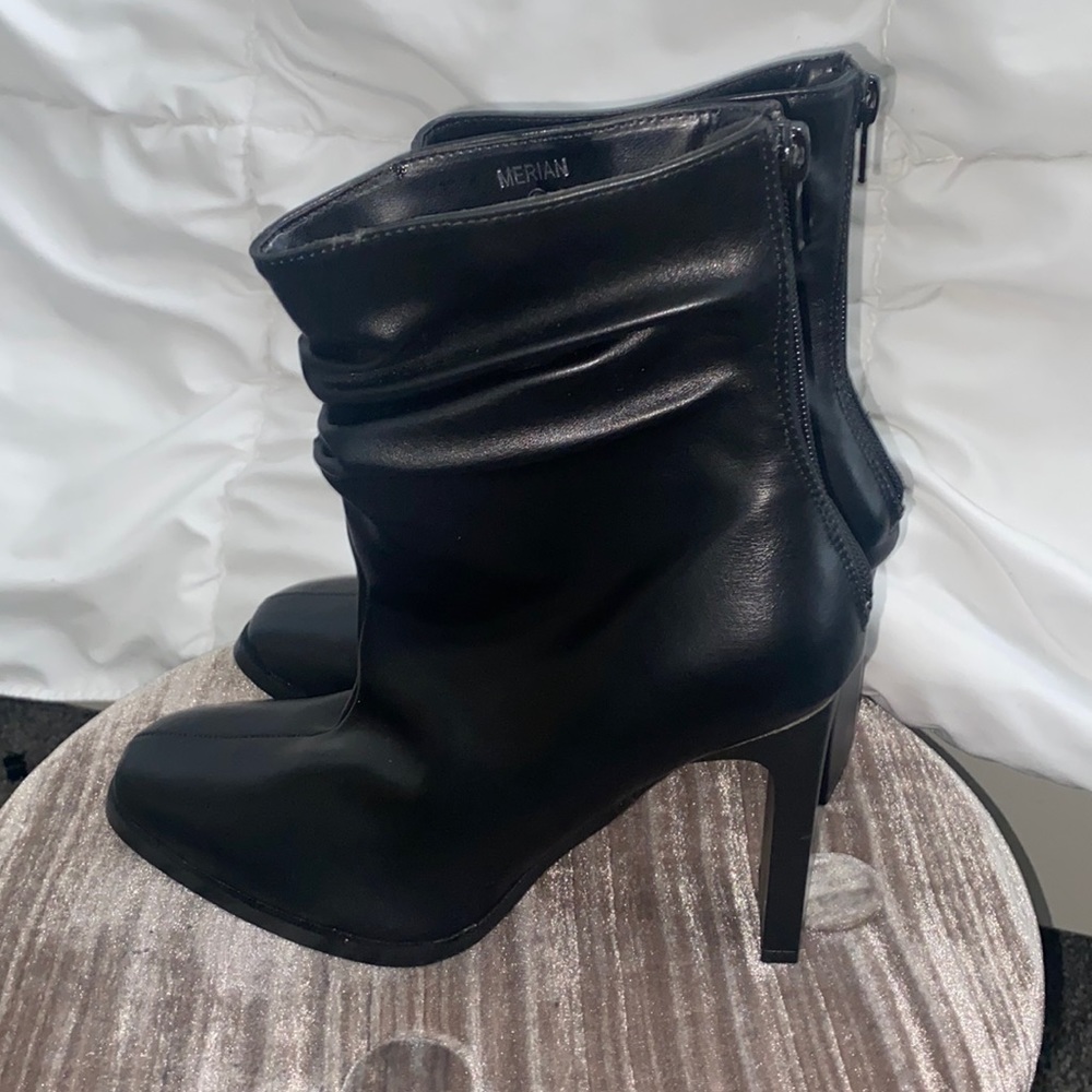 Faux leather booties